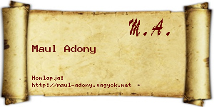 Maul Adony névjegykártya